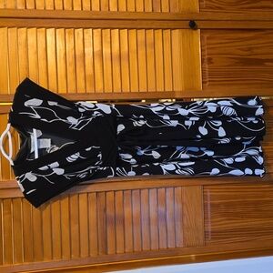Elegant Black and White Floral Dress
